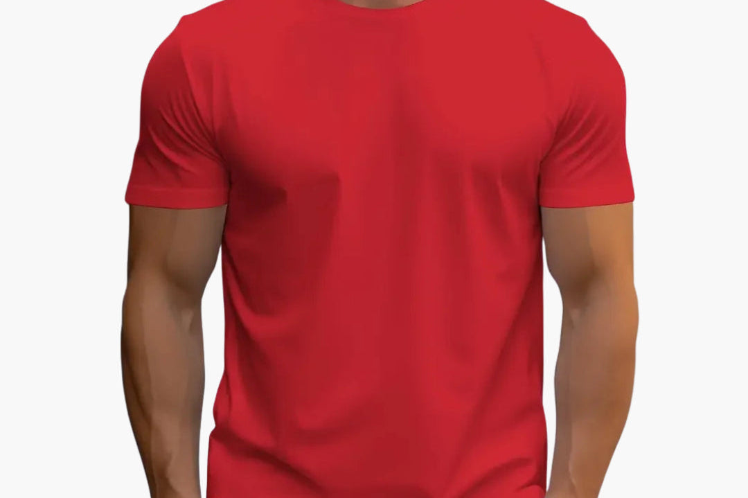 Merrick - Men's Classic Crewneck Cotton T-Shirt - Red