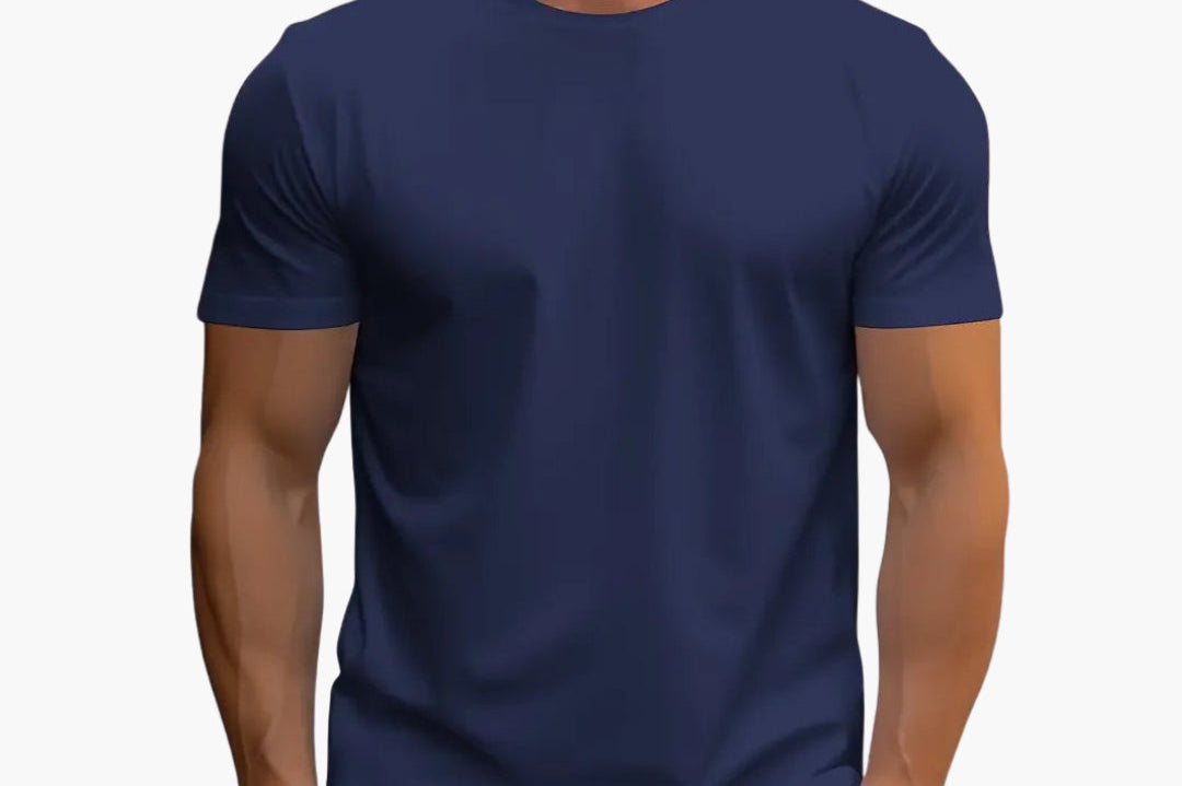 Merrick - Men's Classic Crewneck Cotton T-Shirt - Navy Blue