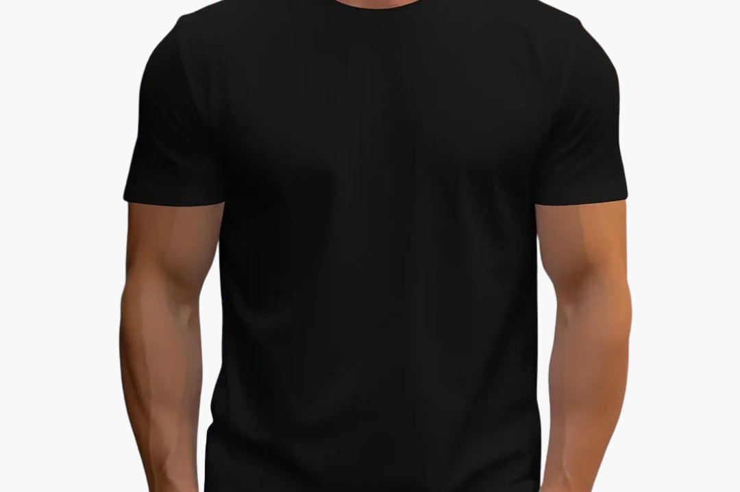 Merrick - Men's Classic Crewneck Cotton T-Shirt - Black