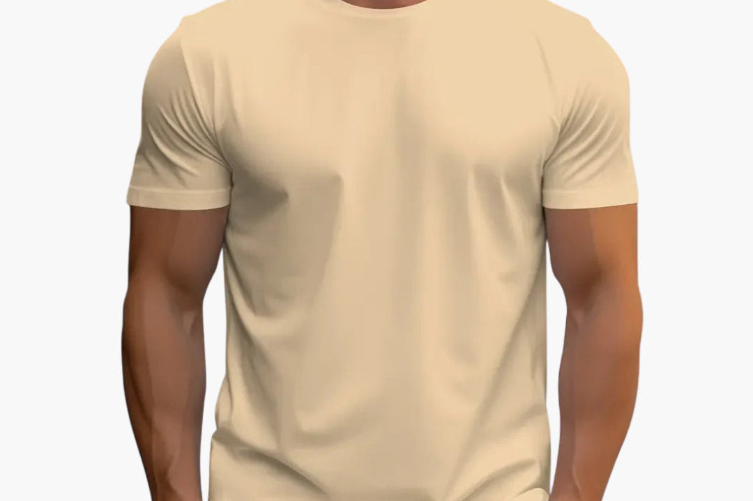 Merrick - Men's Classic Crewneck Cotton T-Shirt - Apricot