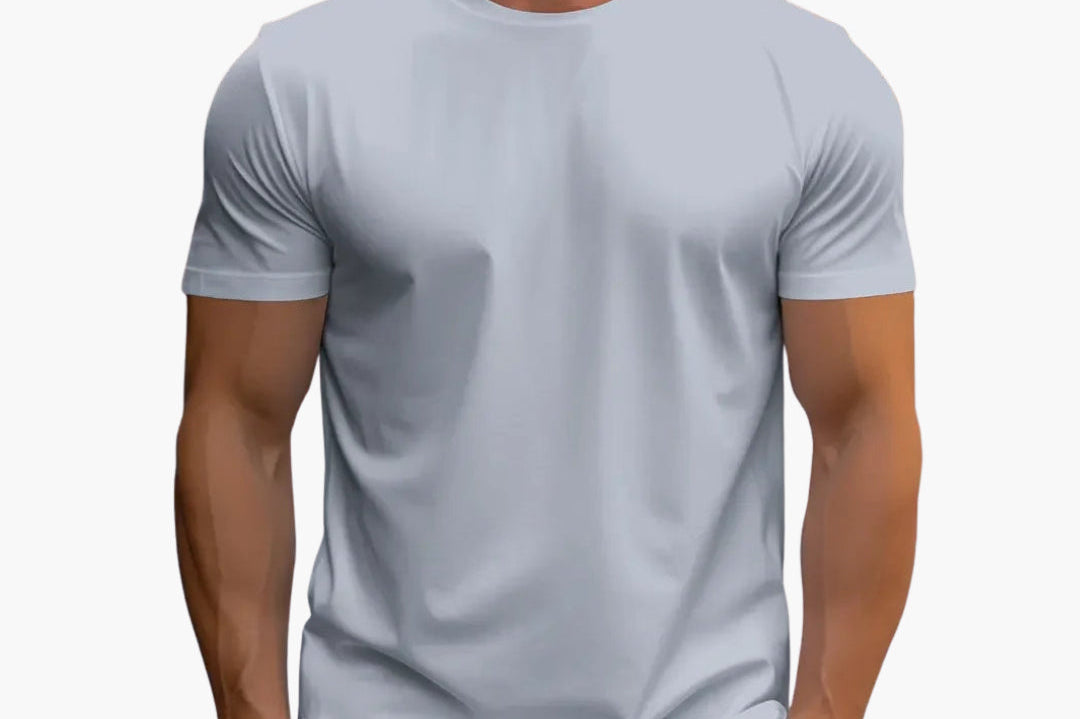 Merrick - Men's Classic Crewneck Cotton T-Shirt - Gray