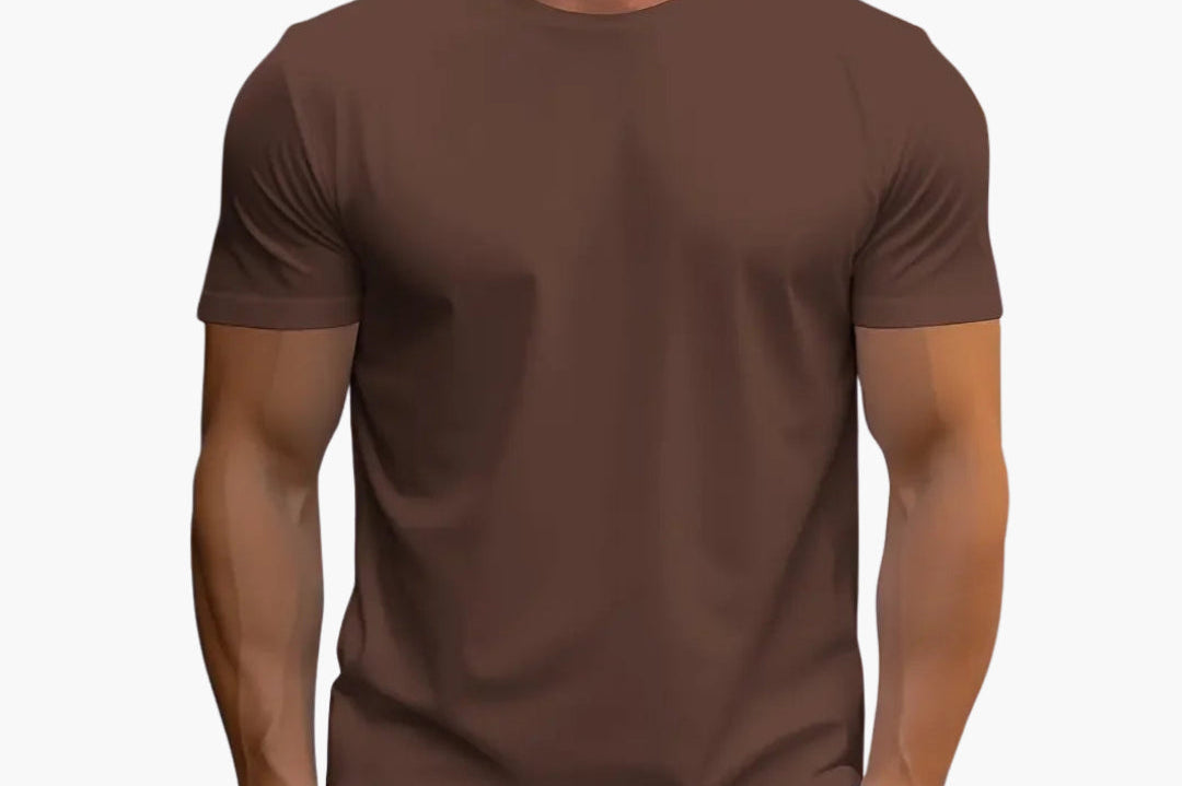 Merrick - Men's Classic Crewneck Cotton T-Shirt - Coffee