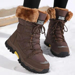 Mikayla - Women's Snow Boots with Thermal Lining and Grip Sole - Brown