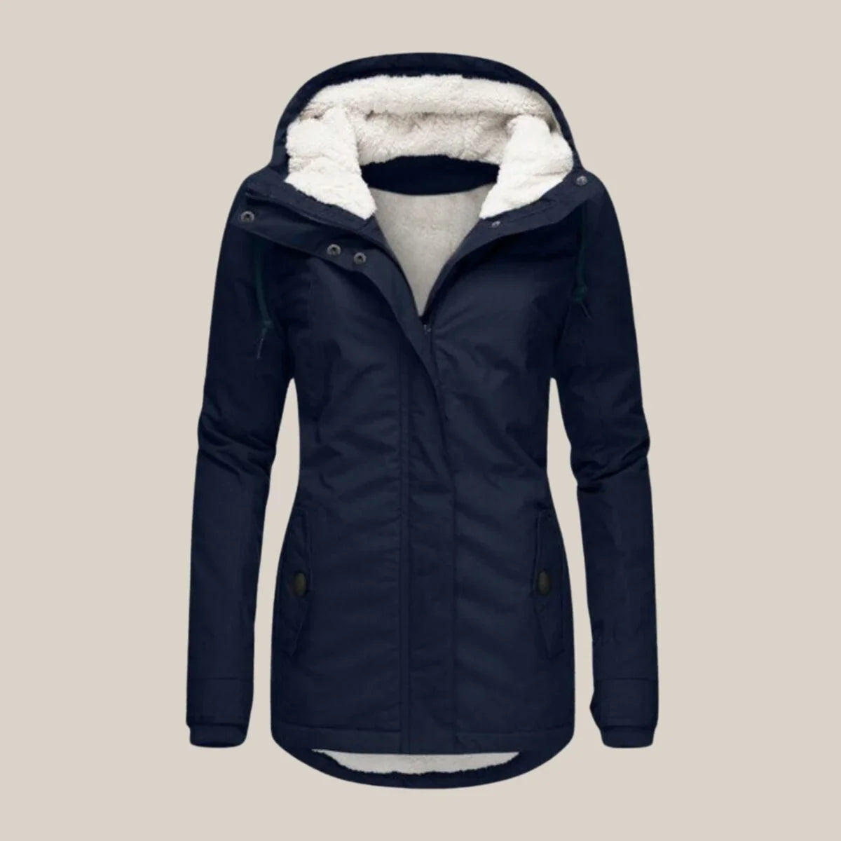 Mirabelle - Women's Sherpa-Lined Hooded Quilted Jacket - Blue