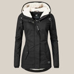 Mirabelle - Women's Sherpa-Lined Hooded Quilted Jacket - Black