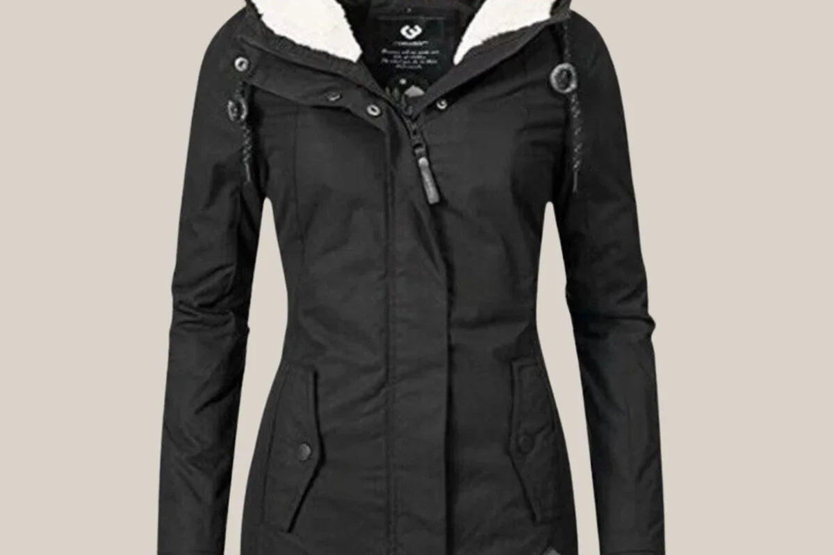 Mirabelle - Women's Sherpa-Lined Hooded Quilted Jacket - Black