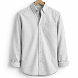 Montague - Men's Relaxed Fit Chambray Shirt with Chest Pocket - White