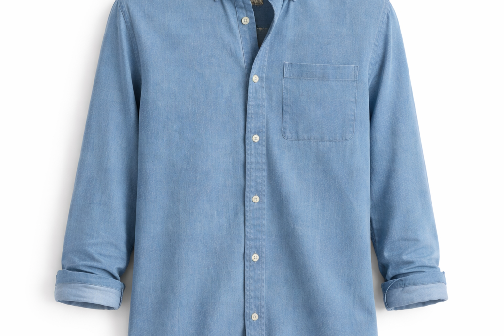 Montague - Men's Relaxed Fit Chambray Shirt with Chest Pocket
