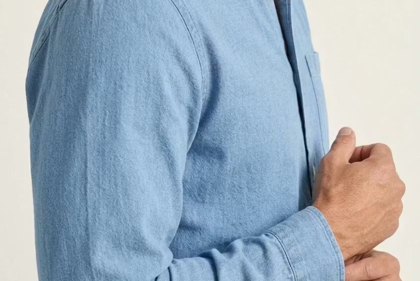 Montague - Men's Relaxed Fit Chambray Shirt with Chest Pocket