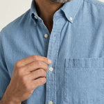 Montague - Men's Relaxed Fit Chambray Shirt with Chest Pocket