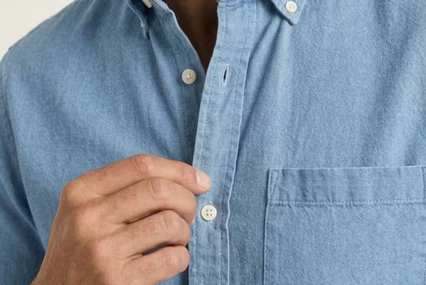 Montague - Men's Relaxed Fit Chambray Shirt with Chest Pocket