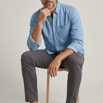 Montague - Men's Relaxed Fit Chambray Shirt with Chest Pocket