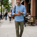 Montague - Men's Relaxed Fit Chambray Shirt with Chest Pocket