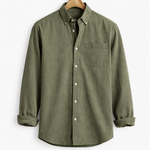 Montague - Men's Relaxed Fit Chambray Shirt with Chest Pocket - Army Green