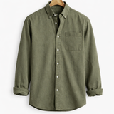 Montague - Men's Relaxed Fit Chambray Shirt with Chest Pocket - Army Green