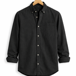 Montague - Men's Relaxed Fit Chambray Shirt with Chest Pocket - Black