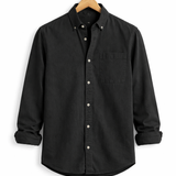 Montague - Men's Relaxed Fit Chambray Shirt with Chest Pocket - Black