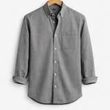 Montague - Men's Relaxed Fit Chambray Shirt with Chest Pocket - Grey