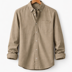 Montague - Men's Relaxed Fit Chambray Shirt with Chest Pocket - Khaki