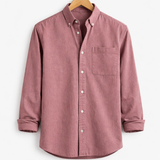 Montague - Men's Relaxed Fit Chambray Shirt with Chest Pocket - Pink