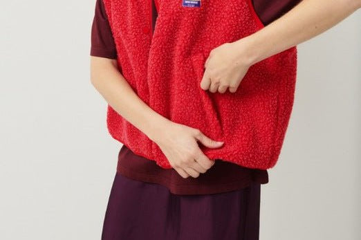 Morwen - Women's Button-Front Fleece Vest - Red