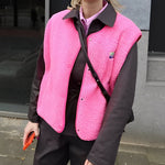 Morwen - Women's Button-Front Fleece Vest - Pink
