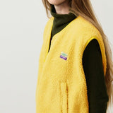 Morwen - Women's Button-Front Fleece Vest - Yellow