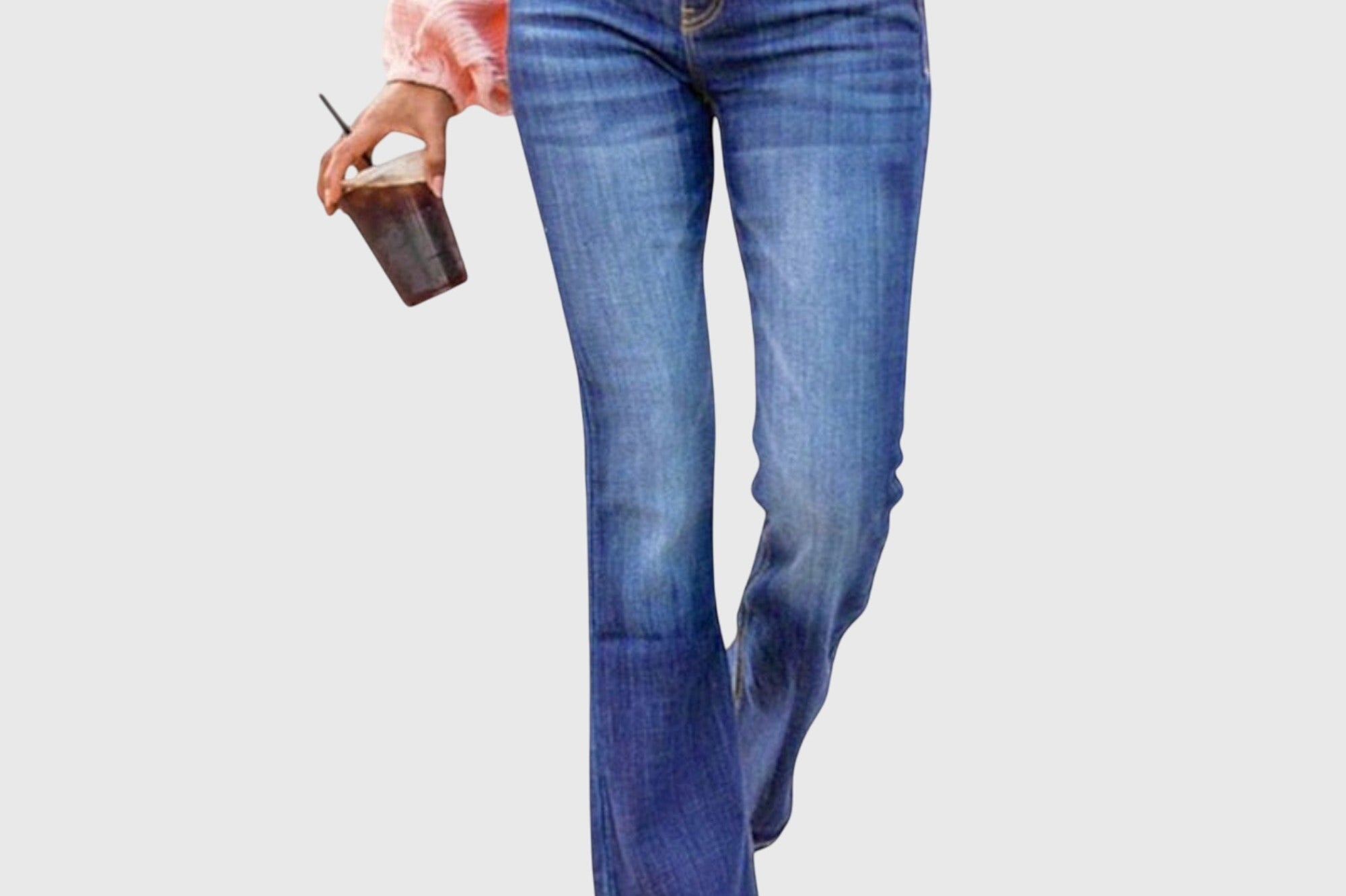 Nadja - Women's High-Waist Stretch Bootcut Jeans - Blue