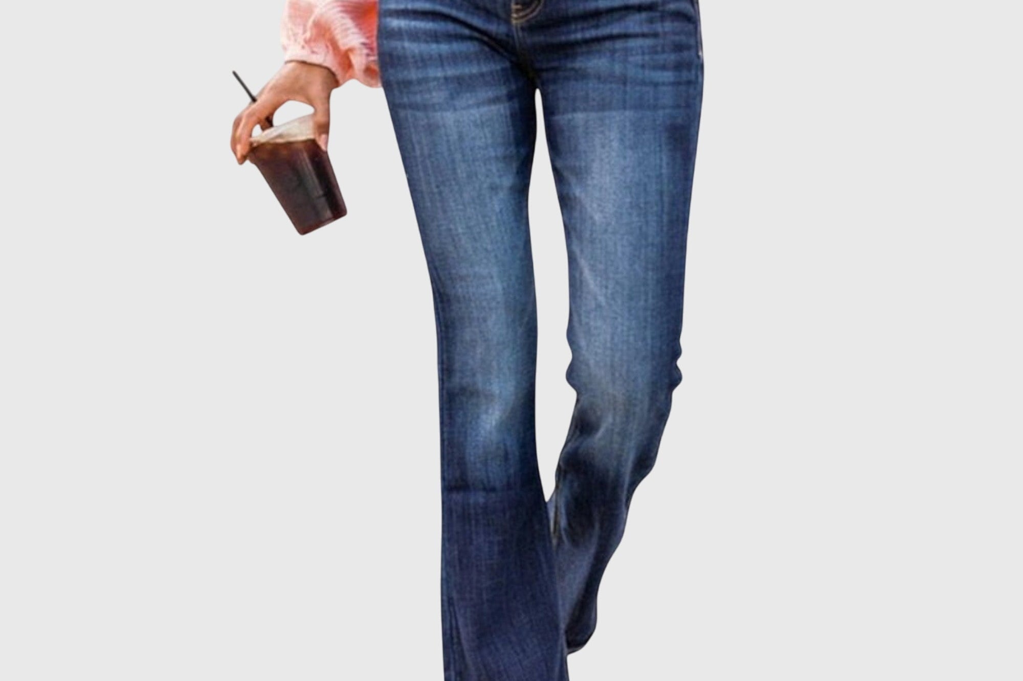 Nadja - Women's High-Waist Stretch Bootcut Jeans - Dark Blue