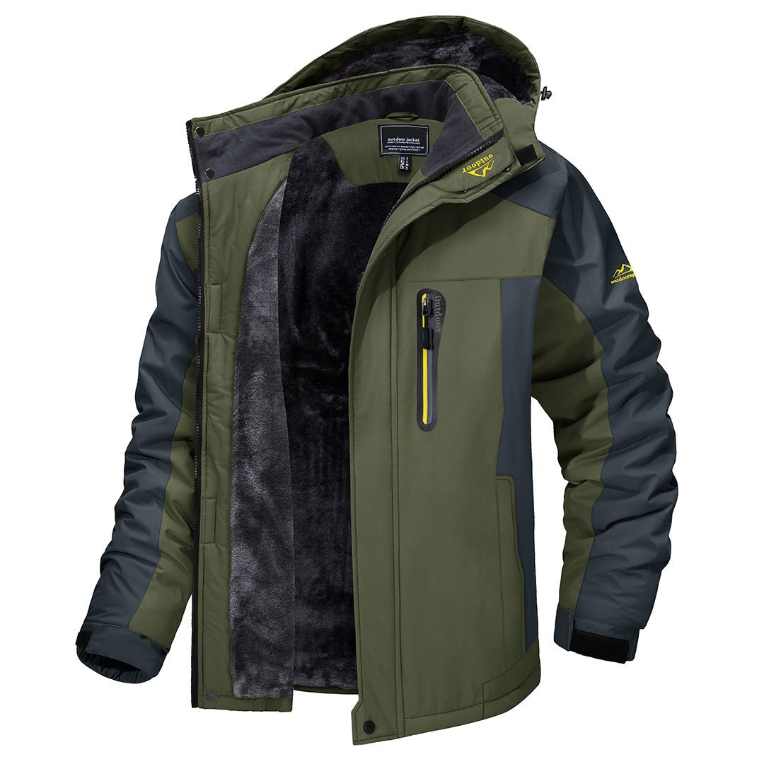 Nevin - Men's Insulated Weather-Resistant Winter Jacket - Army Green