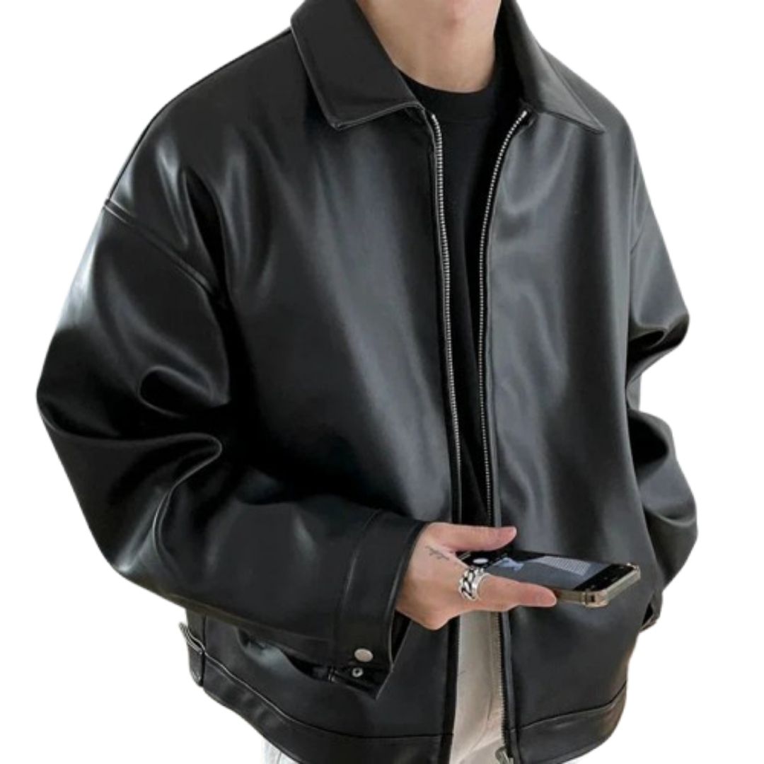 Niall - Men's Oversized Leather Bomber Jacket