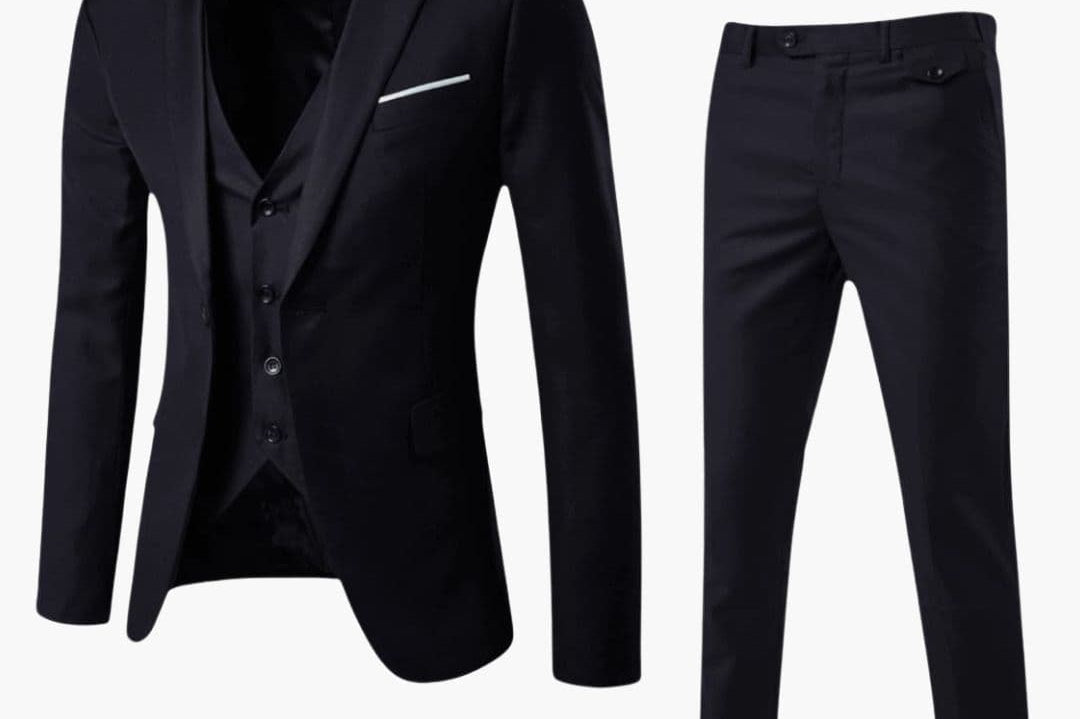 Nico - Men's Classic Three-Piece Tailored Suit - Black