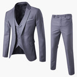 Nico - Men's Classic Three-Piece Tailored Suit - Gray