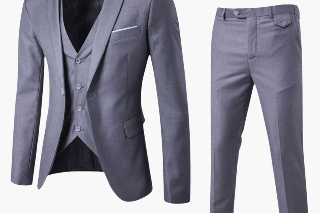 Nico - Men's Classic Three-Piece Tailored Suit - Gray