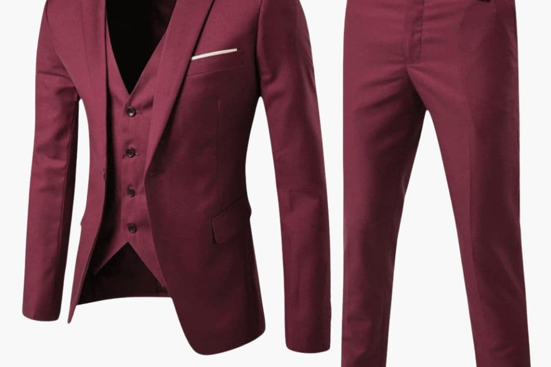 Nico - Men's Classic Three-Piece Tailored Suit - Red