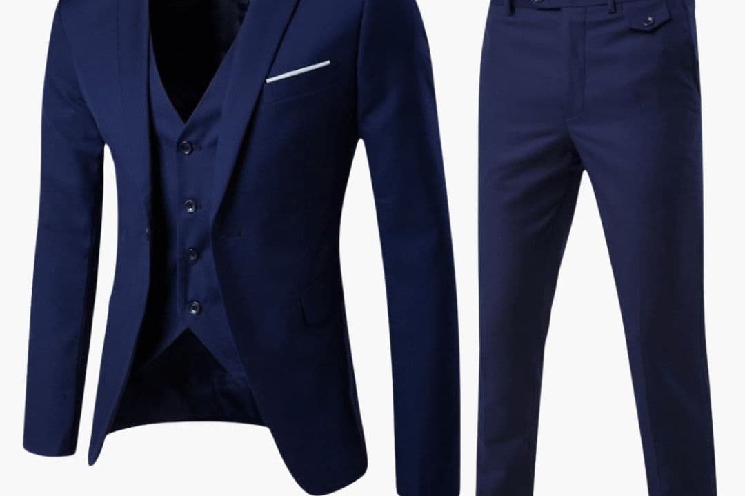 Nico - Men's Classic Three-Piece Tailored Suit - Dark Blue