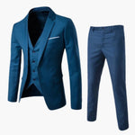 Nico - Men's Classic Three-Piece Tailored Suit - Blue