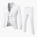 Nico - Men's Classic Three-Piece Tailored Suit - White