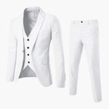 Nico - Men's Classic Three-Piece Tailored Suit - White