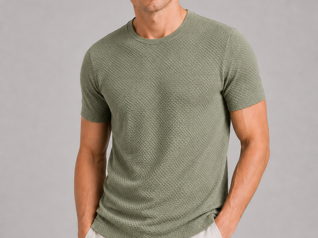 Nolan - Men's Breathable Mesh Crew Neck T-Shirt - Green