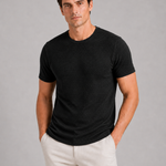 Nolan - Men's Breathable Mesh Crew Neck T-Shirt - Black