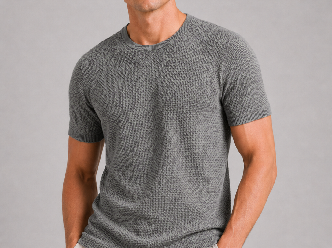 Nolan - Men's Breathable Mesh Crew Neck T-Shirt - Gray