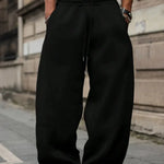 Oberon - Men's Loose Fit Drawstring Jogger Trousers - Black