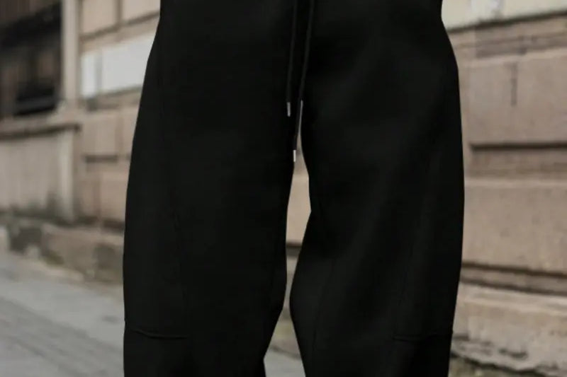 Oberon - Men's Loose Fit Drawstring Jogger Trousers - Black
