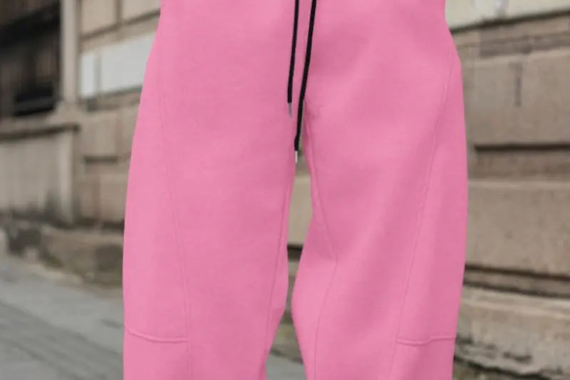 Oberon - Men's Loose Fit Drawstring Jogger Trousers - Pink