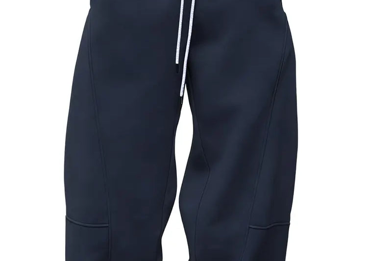 Oberon - Men's Loose Fit Drawstring Jogger Trousers - Navy Blue