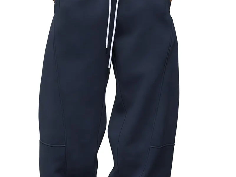 Oberon - Men's Loose Fit Drawstring Jogger Trousers - Navy Blue