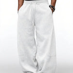 Oberon - Men's Loose Fit Drawstring Jogger Trousers - Cloud White