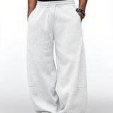 Oberon - Men's Loose Fit Drawstring Jogger Trousers - Cloud White