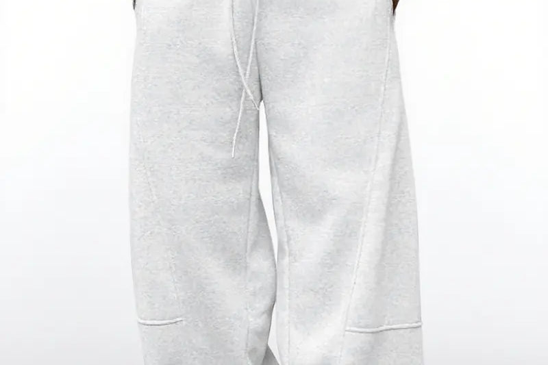 Oberon - Men's Loose Fit Drawstring Jogger Trousers - Cloud White